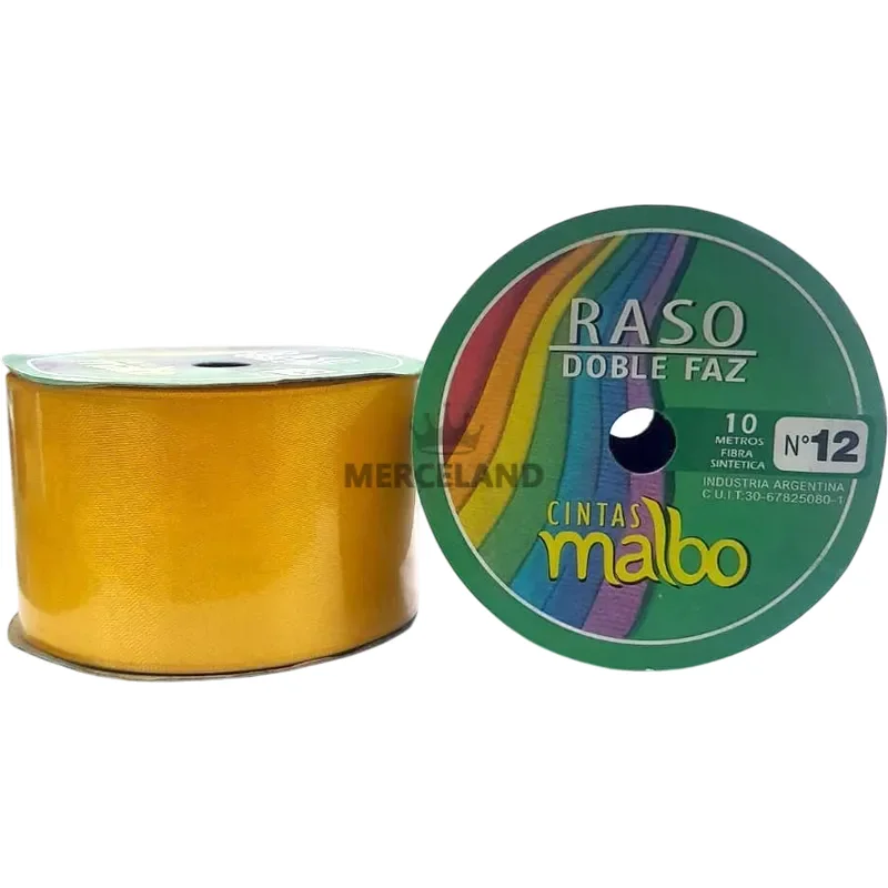 Cinta de Raso Doble Faz Malbo N° 12 - 10 metros
