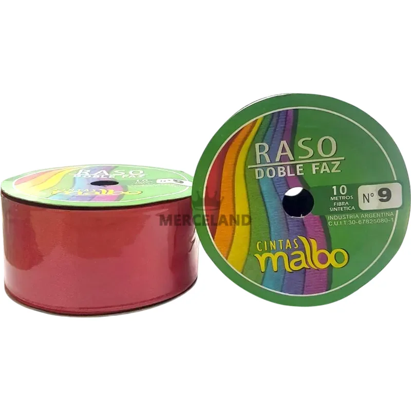 Cinta de Raso Doble Faz Malbo N° 9 - 10 metros