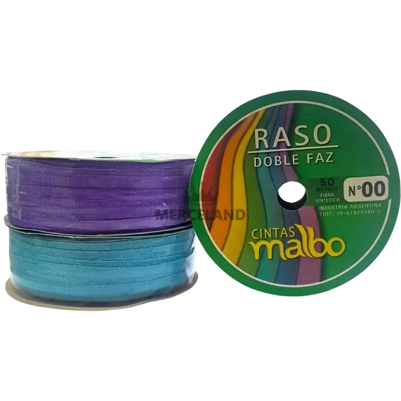 Cinta Raso N° 00 - 50 metros x 2 unidades