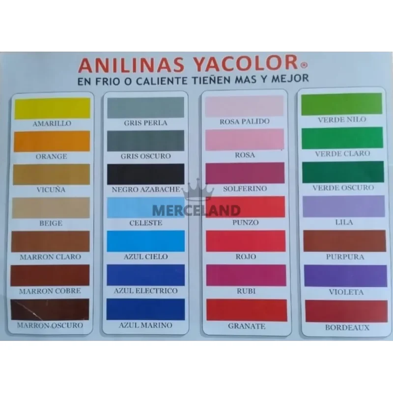 Pack x 10 Anilinas Yacolor (Colores a Elección) - Para Fibras Naturales - Imagen 2