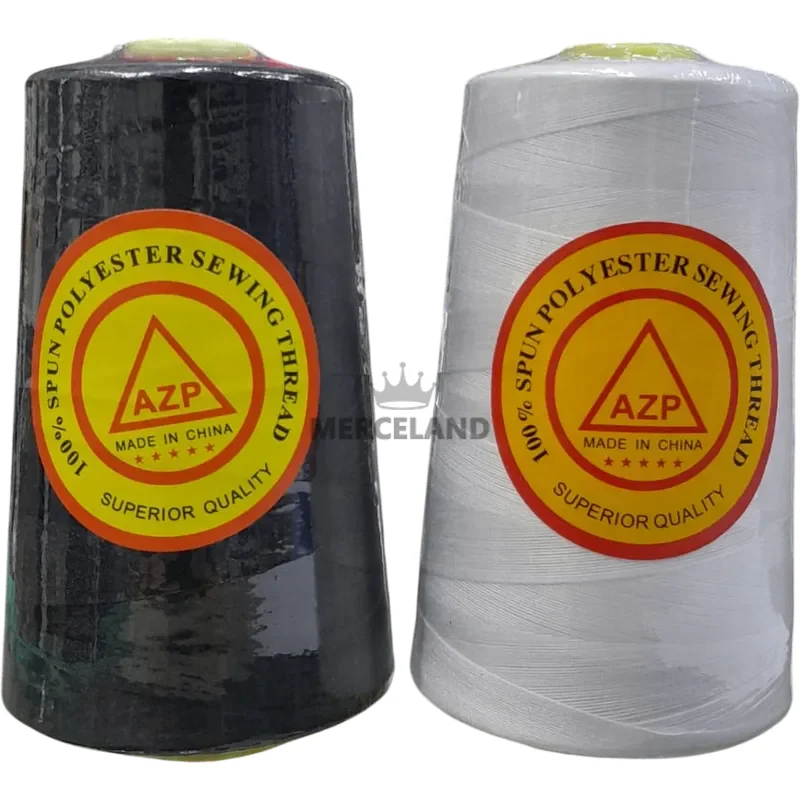 Pack x 10 Conos de Hilo de Poliéster AZP (4000 Metros) - Blanco o Negrio