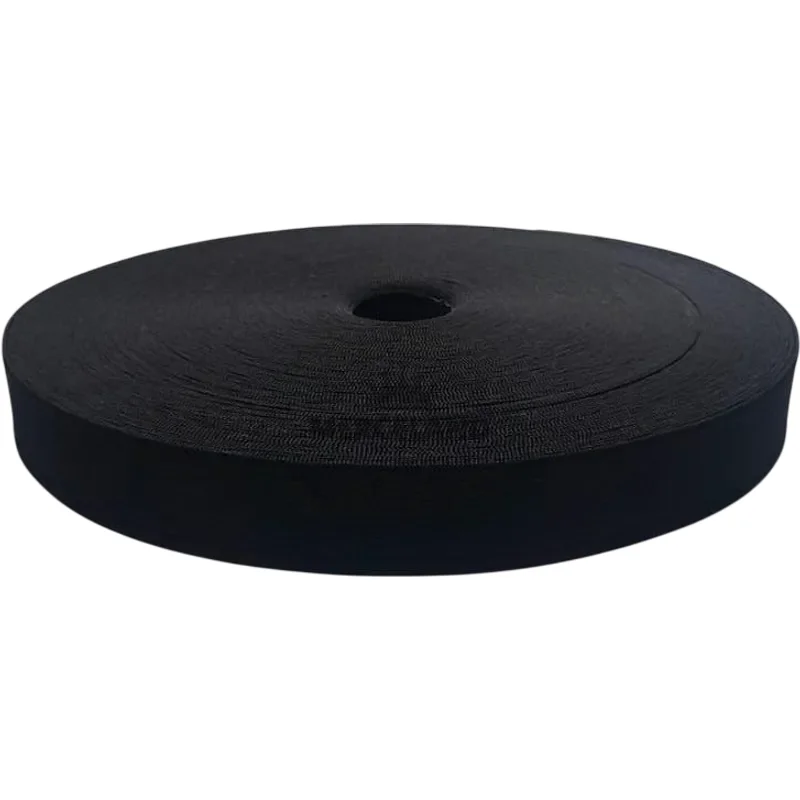 Rollo de Elástico Negro de Poliéster Texint 20mm - 25 Metros
